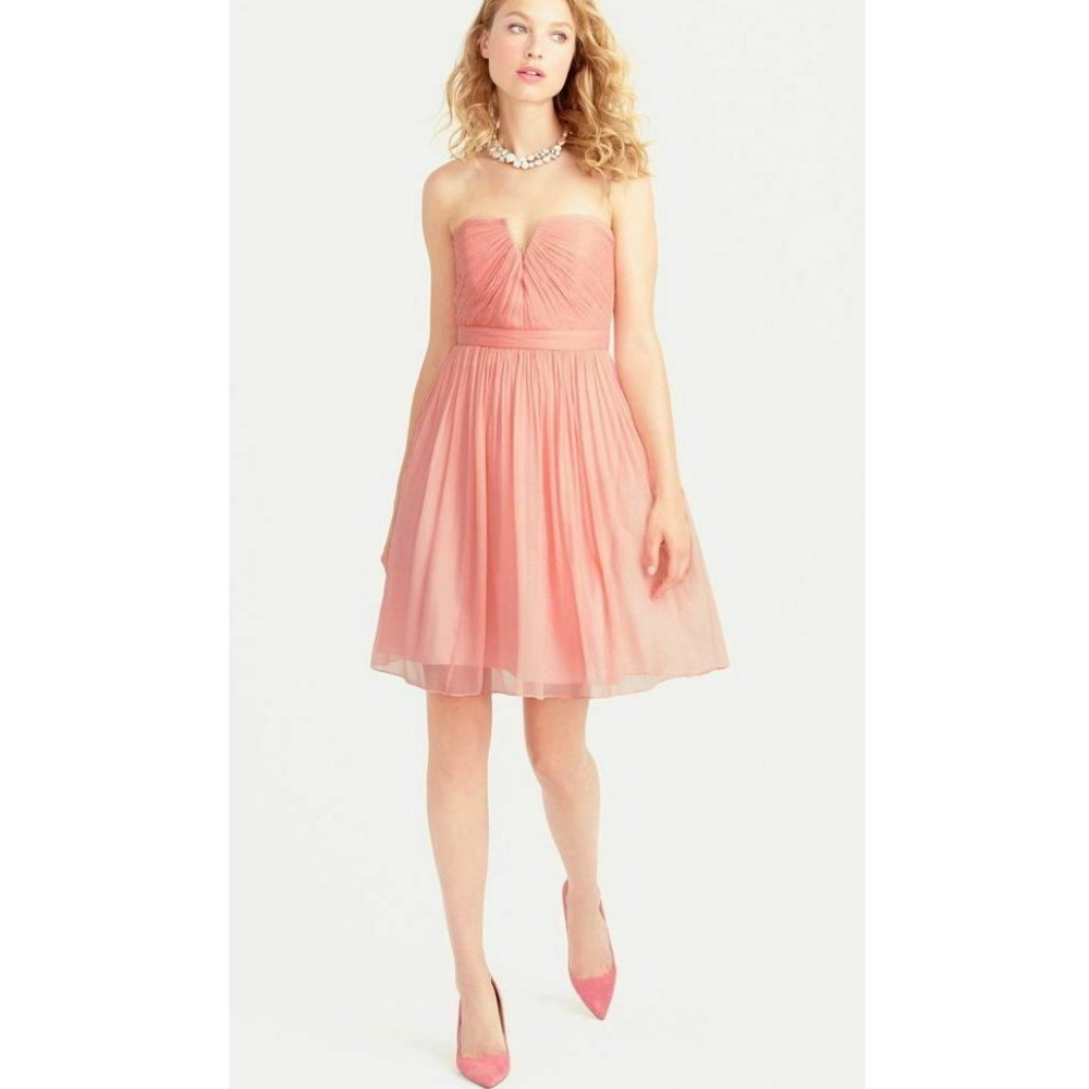 J. Crew Misty Rose Nadia Bridesmaid Dress Silk 10
